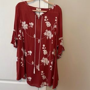 Burnt Orange/Red Boutique Dress | Size Small